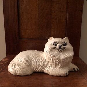 White Ceramic Cat Figurine